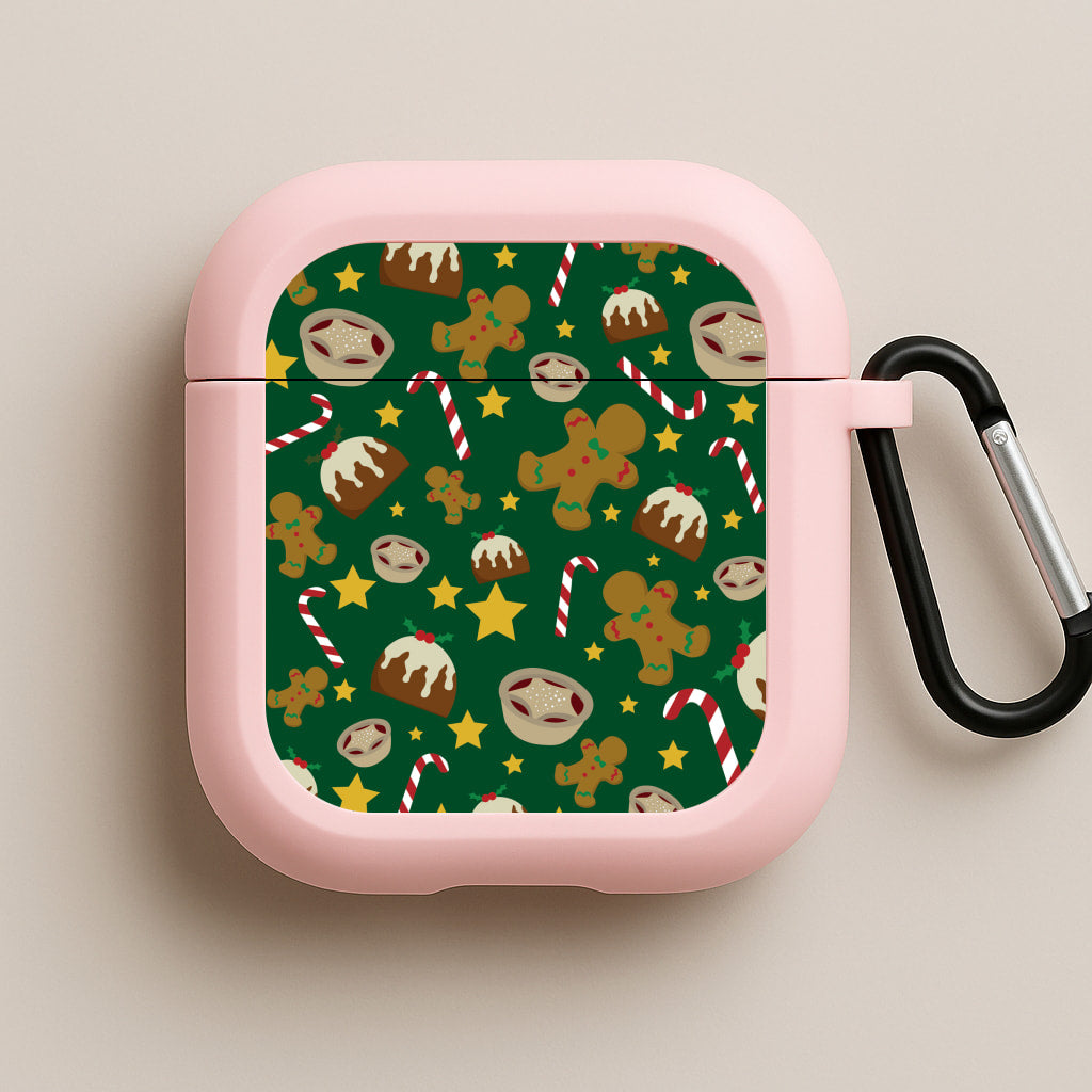 Festive - Christmas Patterns Pink AirPods Case