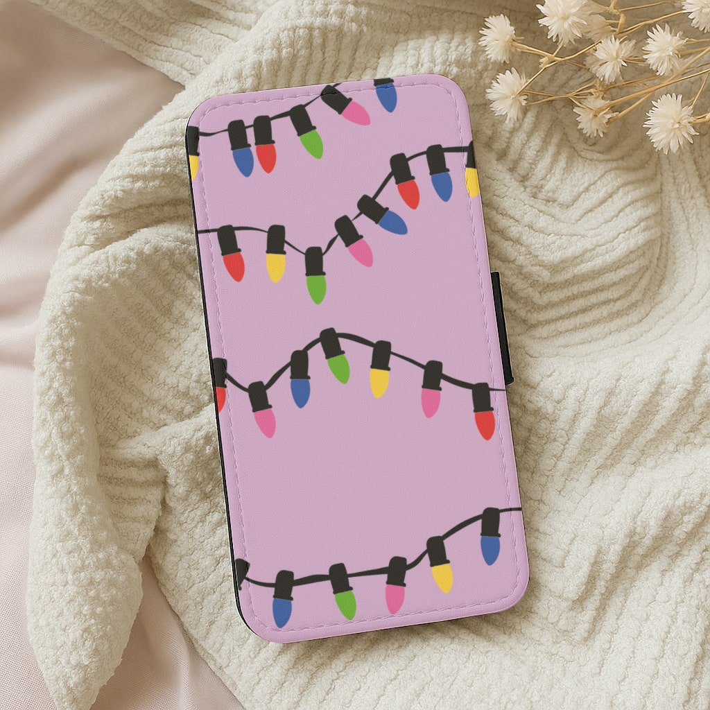 Pink Lights - Christmas Patterns Wallet Phone Case