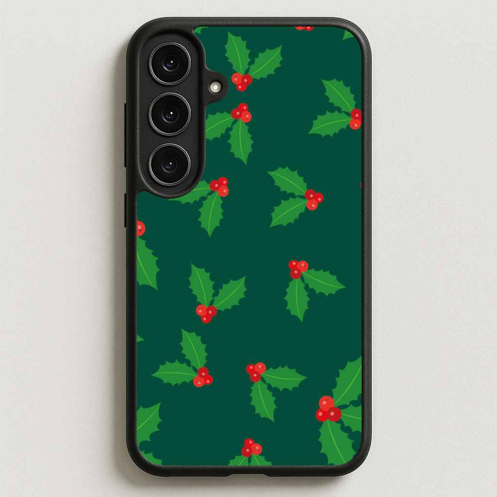 Holly - Christmas Patterns Phone Case for Galaxy S25FE