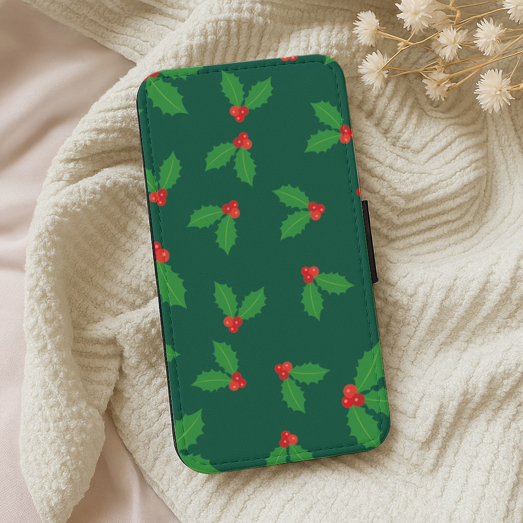 Holly - Christmas Patterns Wallet Phone Case