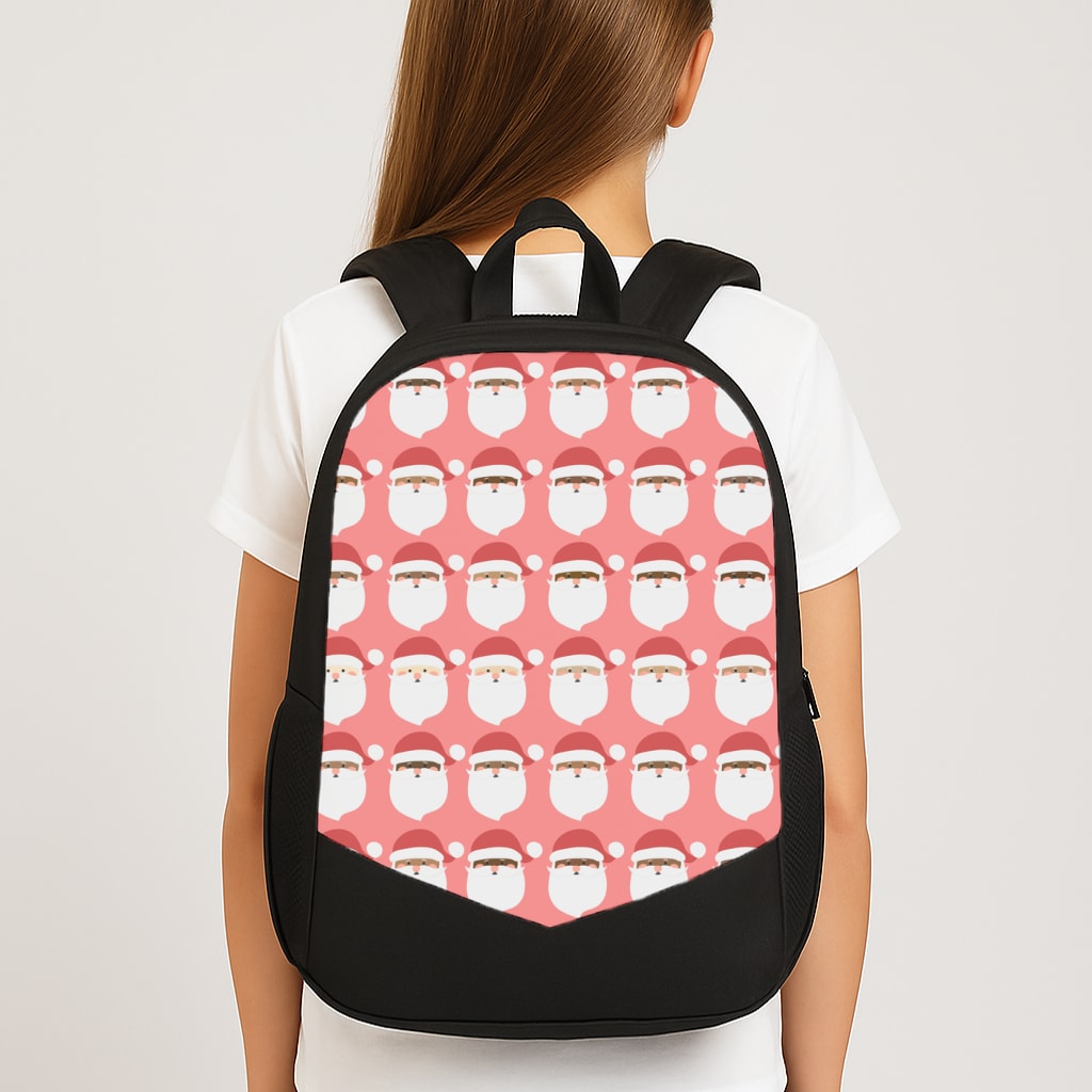 Santa Pattern - Christmas Patterns Large School Bag