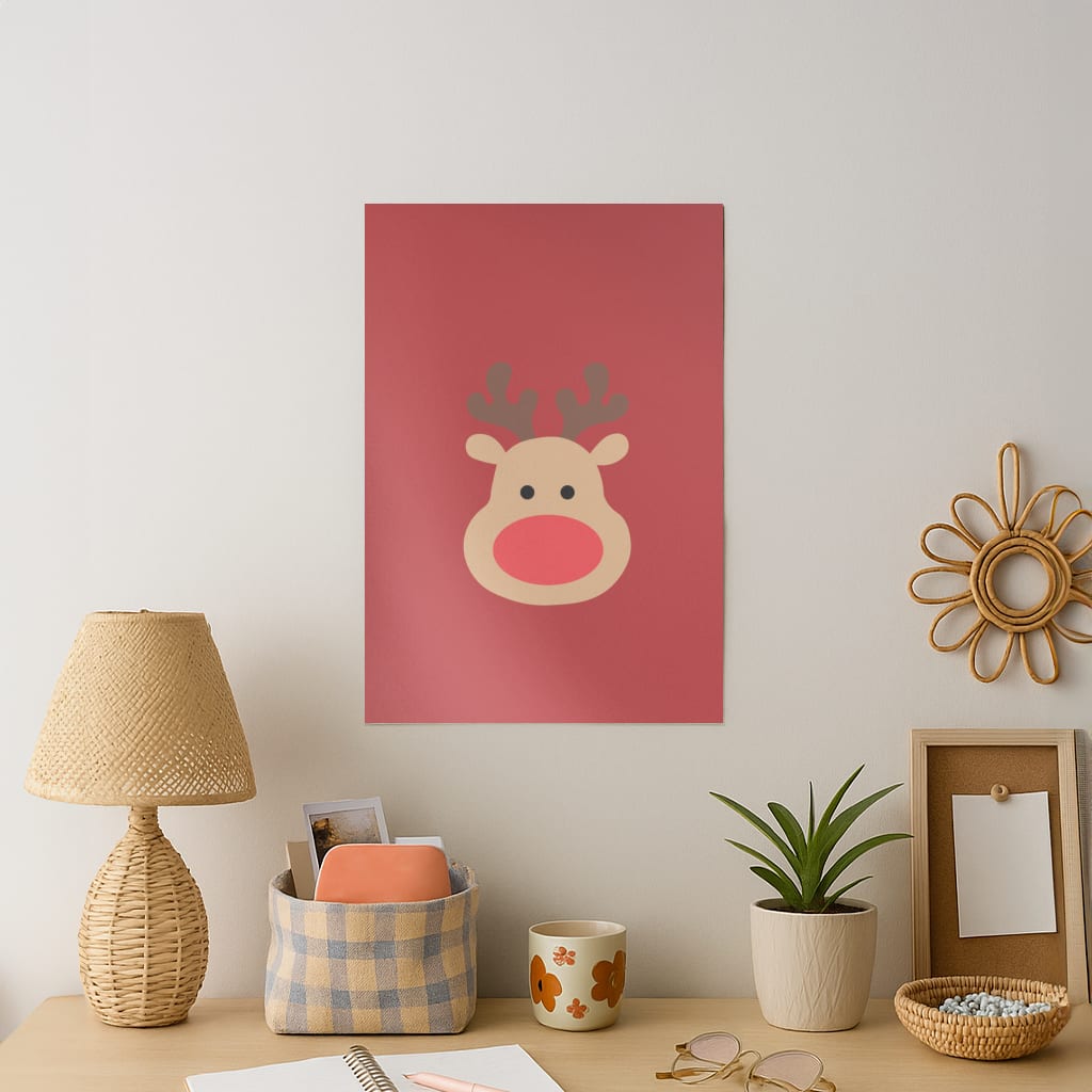 Rudolph Face - Christmas Art Print
