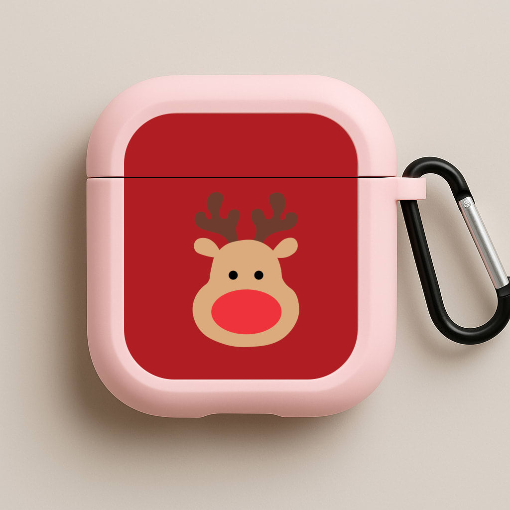 Rudolph Face - Christmas Pink AirPods Case