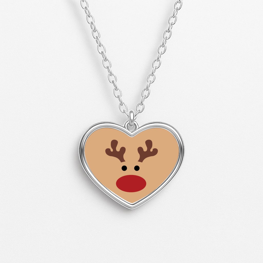 Rudolph Red Nose - Christmas Heart Necklace