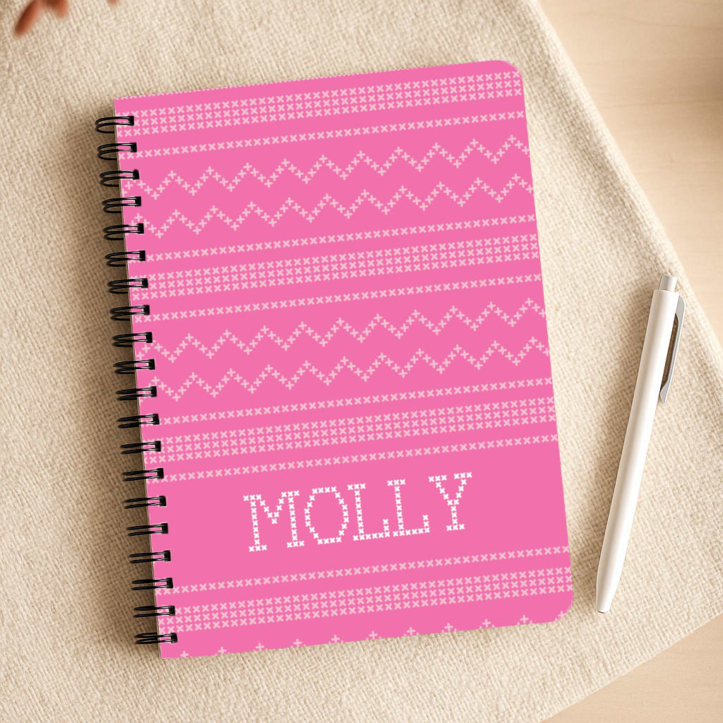 Personalised Christmas Jumper Pink Notepad