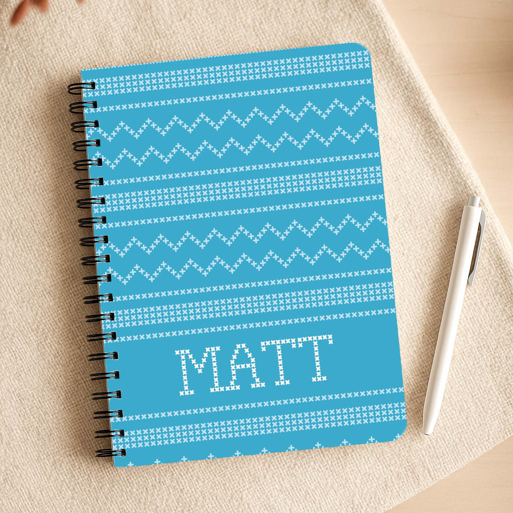 Personalised Christmas Jumper Blue Notepad