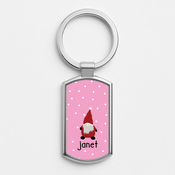 Personalised Gonk Silver Keyring