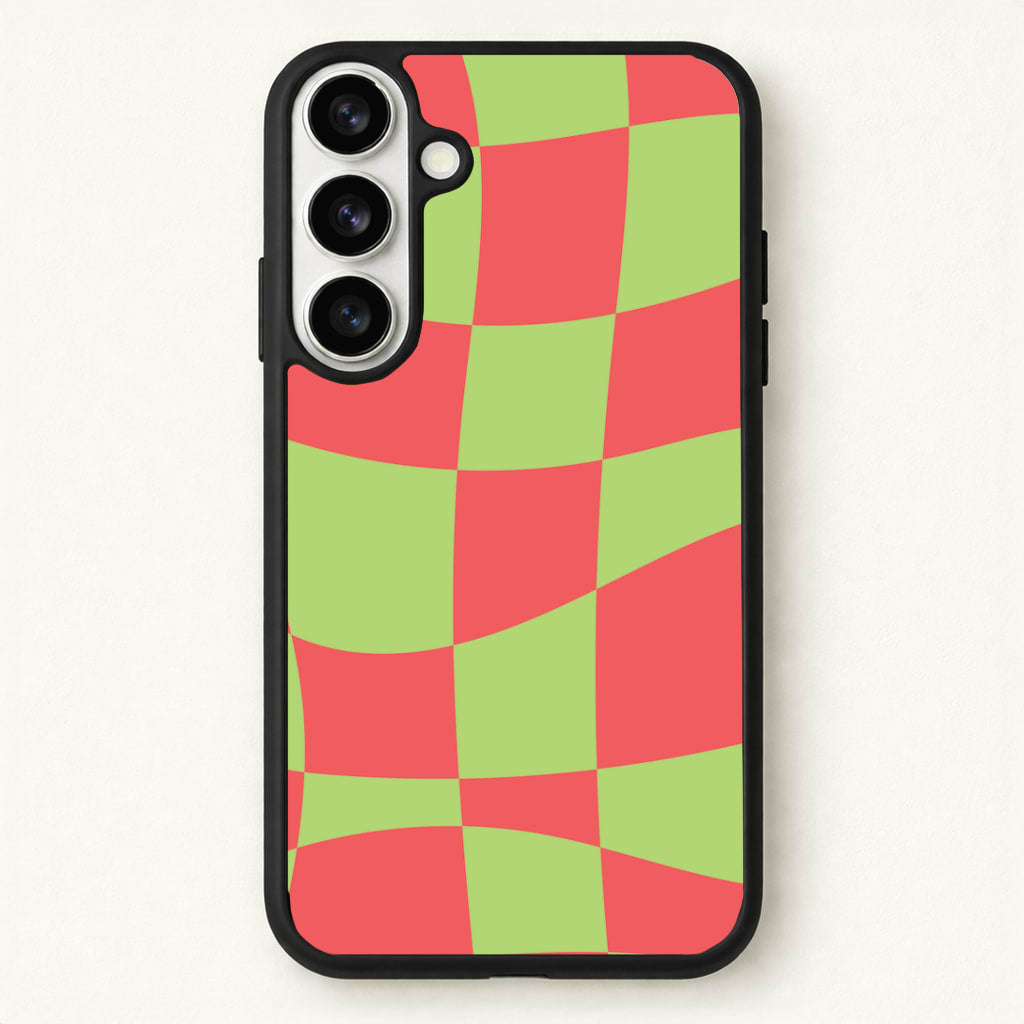 Abstract Red And Green Christmas Pattern Phone Case for Galaxy S26 Plus