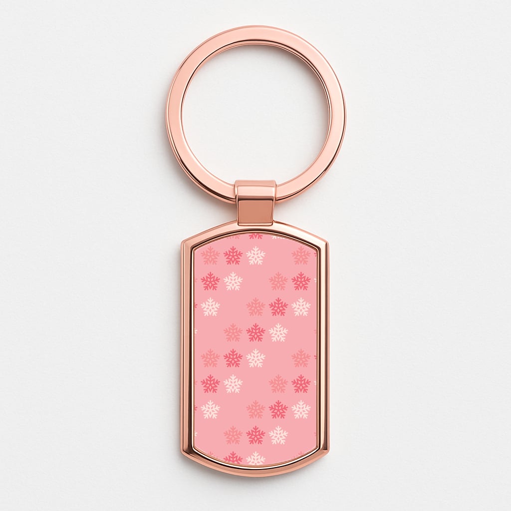 Christmas Pattern 4 Rose Gold Keyring
