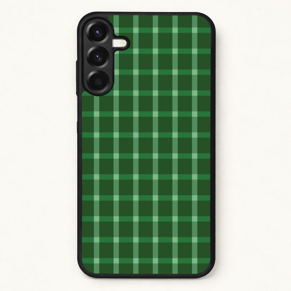 Dark Green Tartan Christmas Pattern Phone Case for Galaxy A17