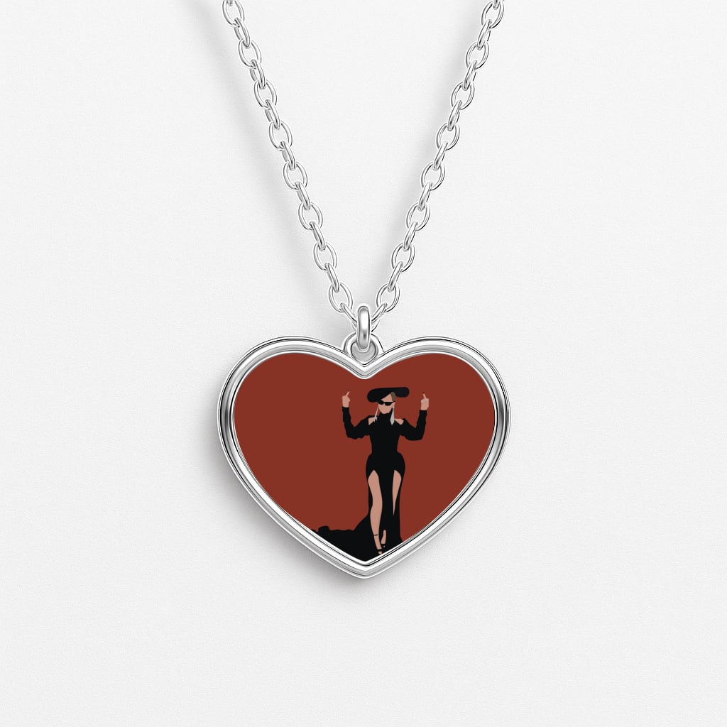 Middle Fingers - Queen B Heart Necklace