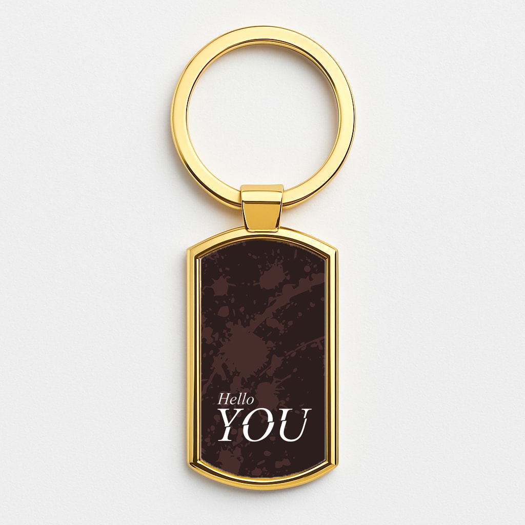 Hello You Gold Keyring