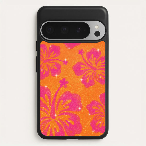 Shimmer Hibiscus Phone Case - Google Pixel 9 Pro XL