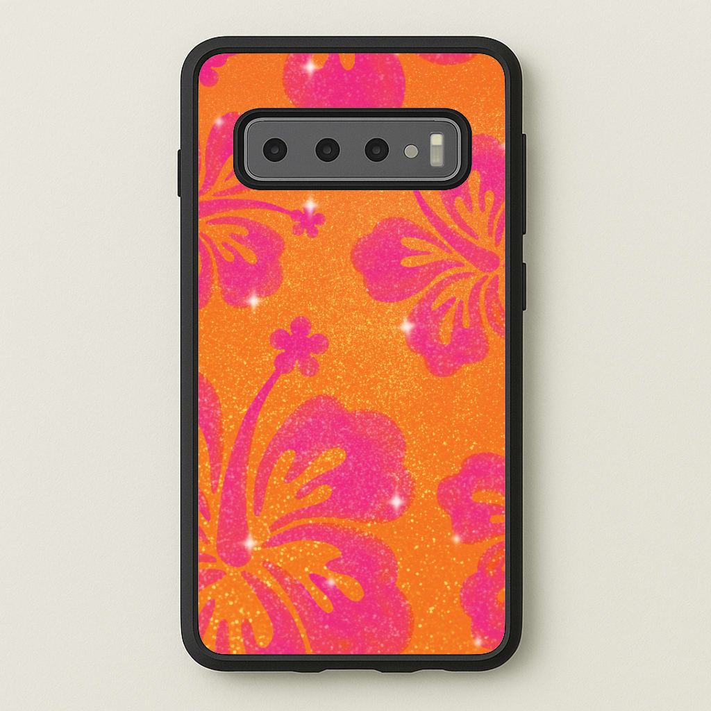 Shimmer Hibiscus Phone Case - Galaxy S10 Plus