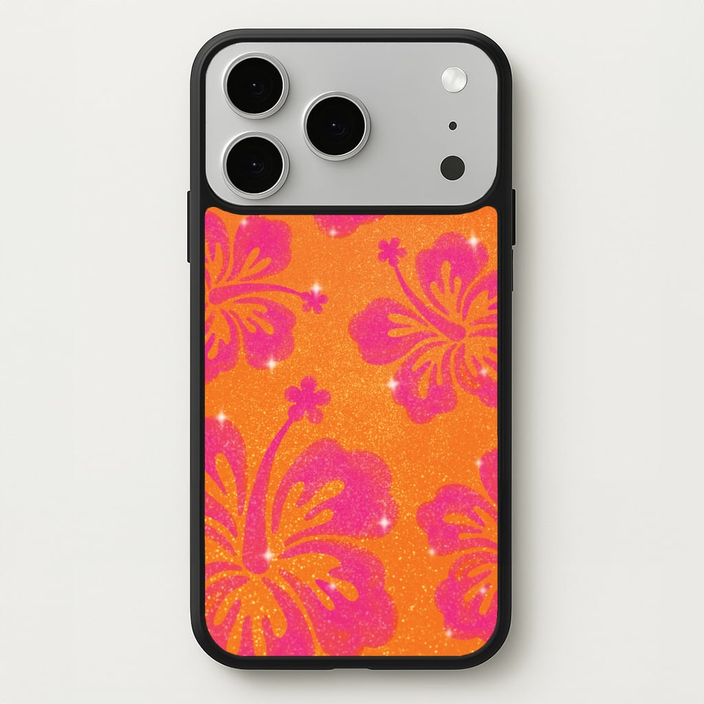 Shimmer Hibiscus Phone Case - iPhone 17 Pro