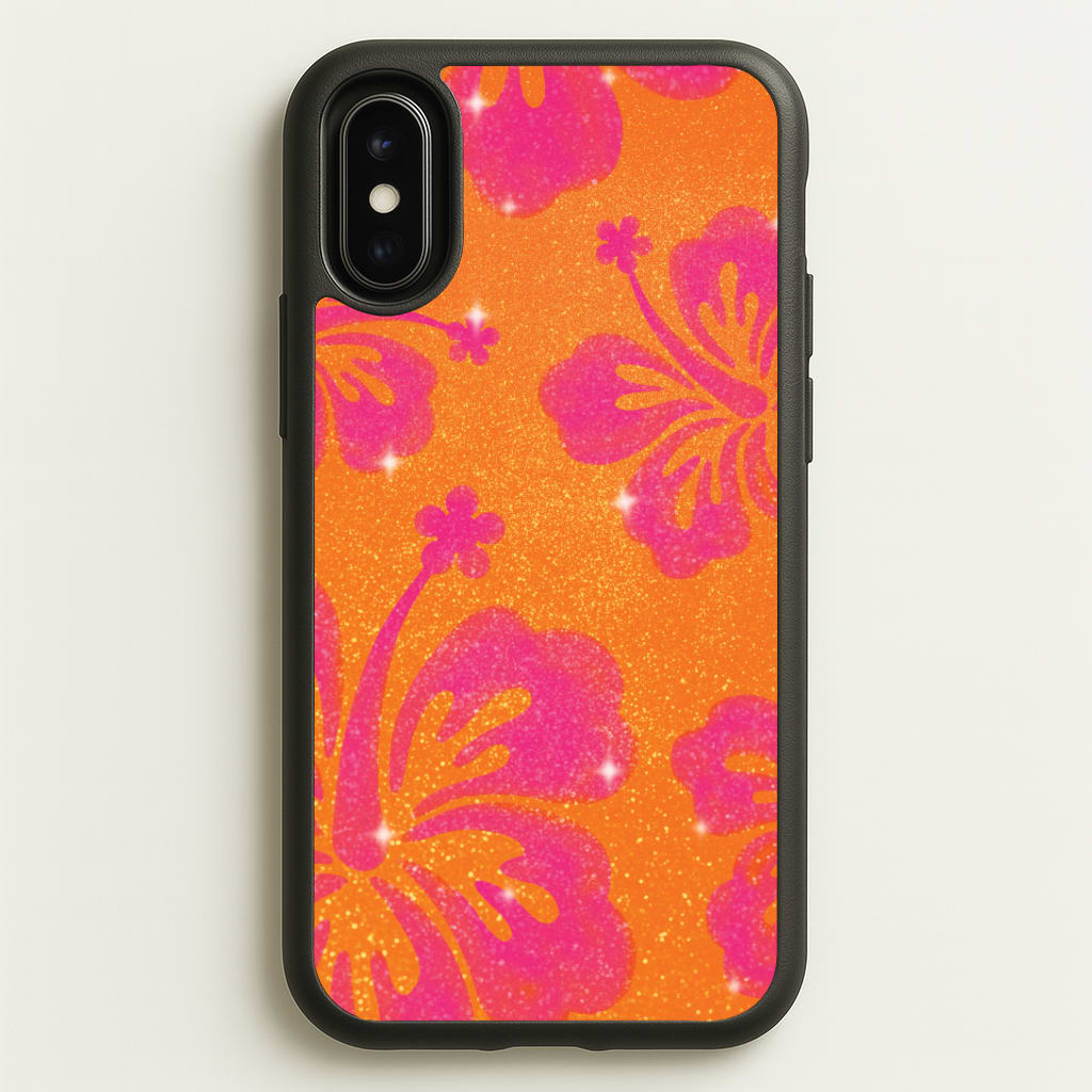 Shimmer Hibiscus Phone Case - iPhone X / XS
