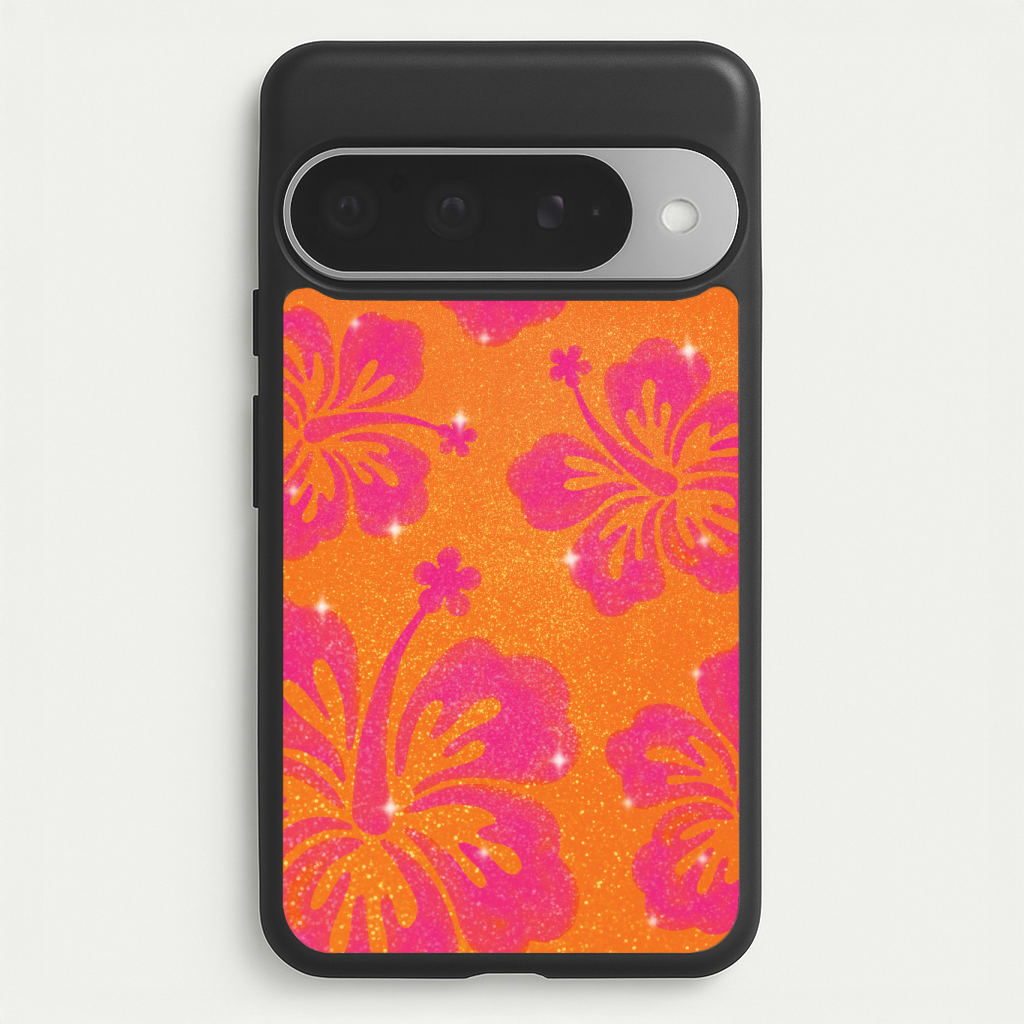 Shimmer Hibiscus Phone Case - Google Pixel 10 Pro XL