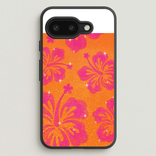 Shimmer Hibiscus Phone Case - Google Pixel 9a