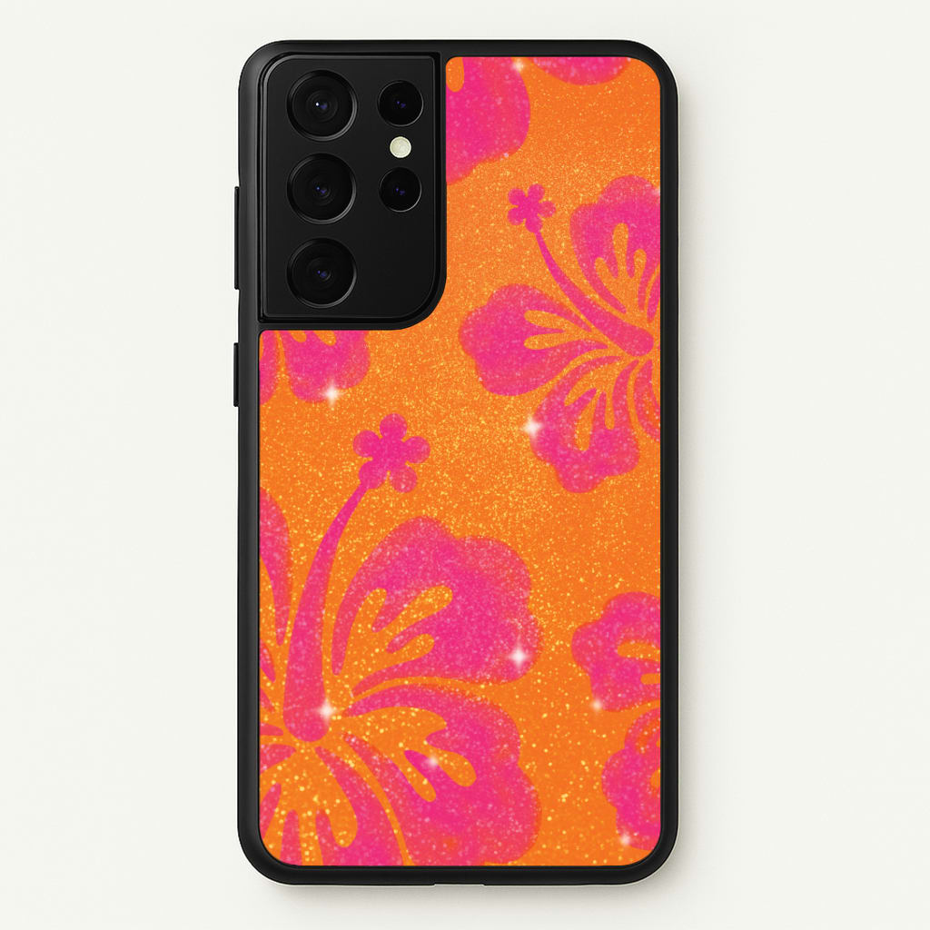 Shimmer Hibiscus Phone Case - Galaxy S21 Ultra