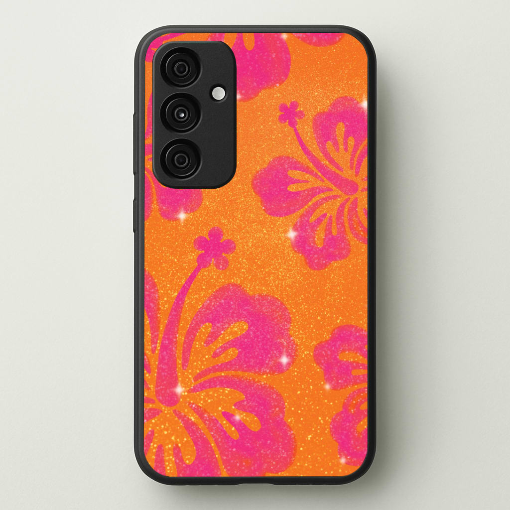 Shimmer Hibiscus Phone Case - Galaxy A35