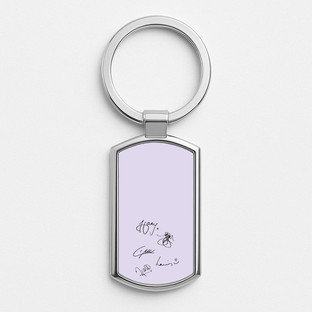 1D Signatures Silver Keyring