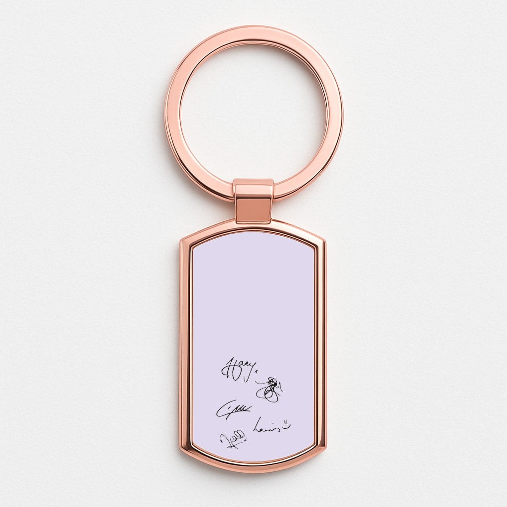 1D Signatures Rose Gold Keyring
