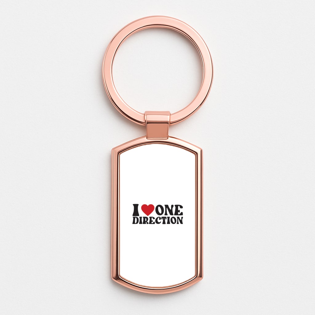 I Love Direction Rose Gold Keyring