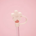 Light Pink Flower Straw Cover