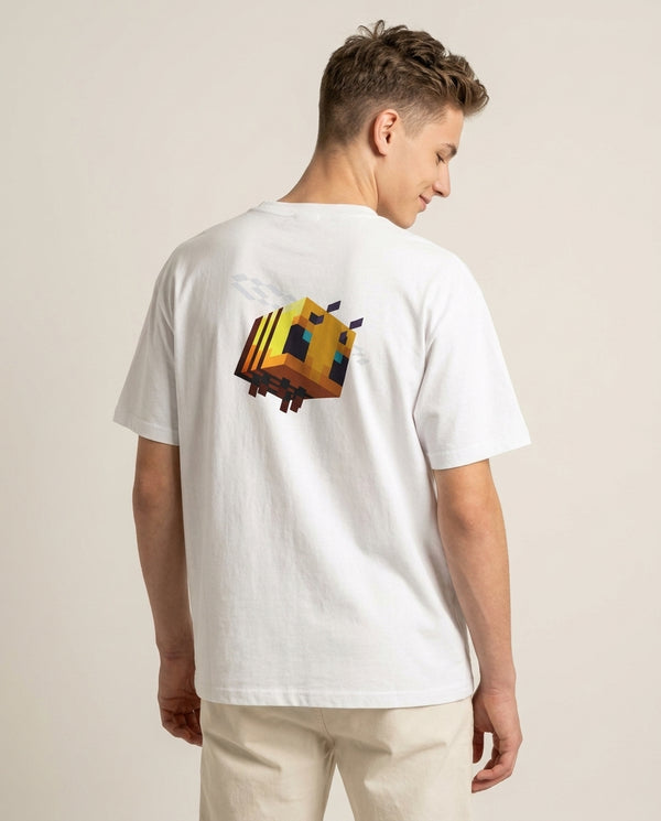 Mining Bee T-Shirt — White Back, worn