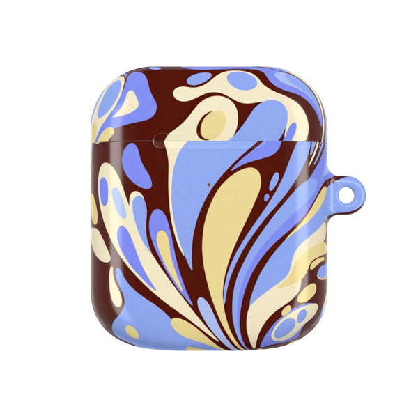 Blue, Yellow & Brown Marble Swirl AirPods Case - AirPods 1