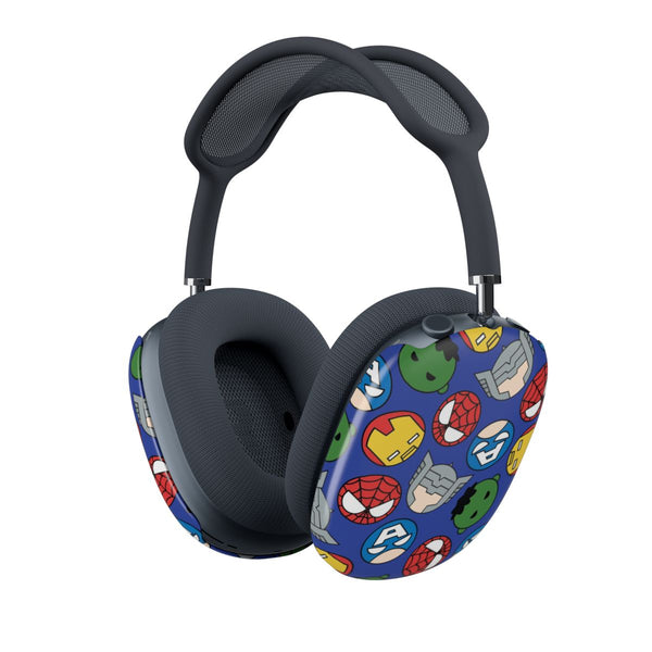 Cute Chibi Heroes Pattern Blue AirPods Max Case