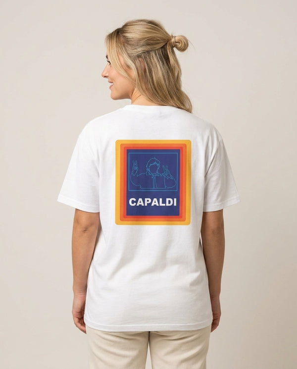 Capaldi T-Shirt — White Back, worn