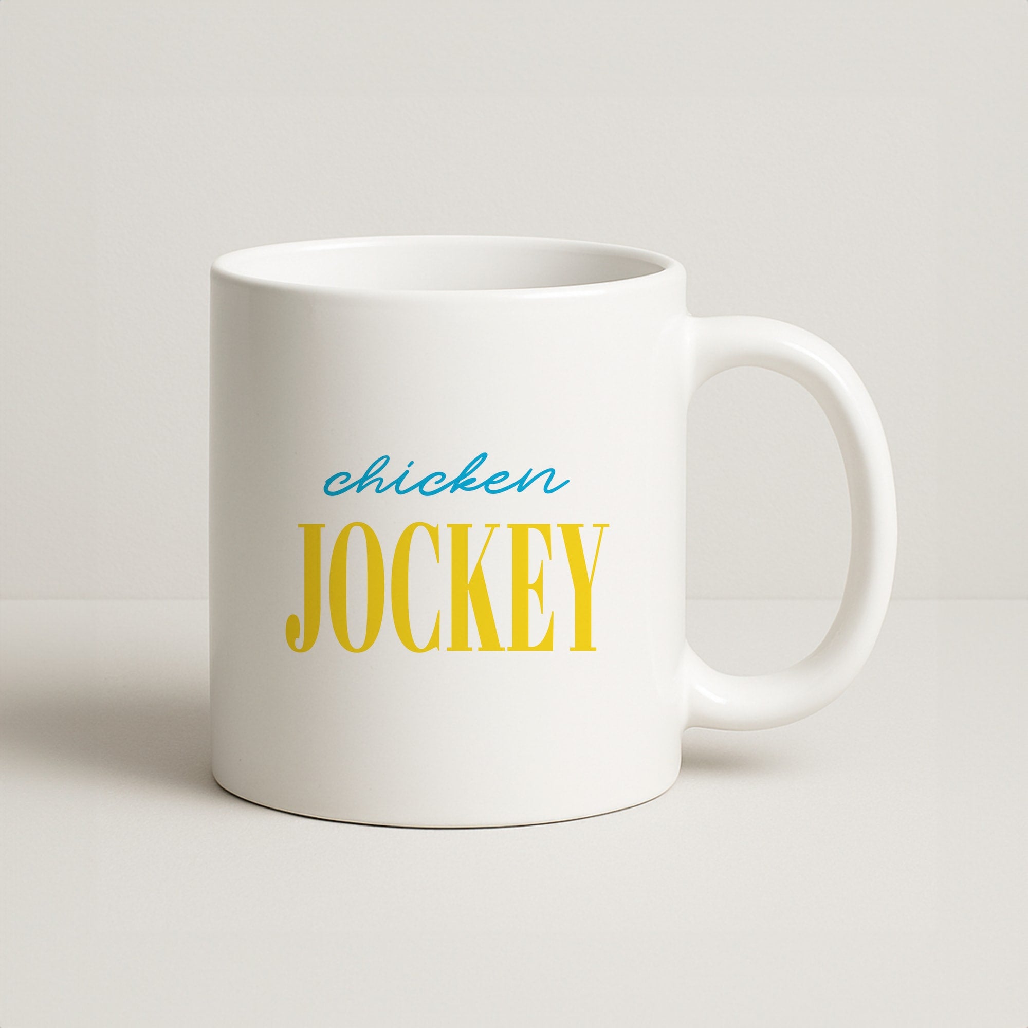 Chicken Jockey Blue Coffee Mug
