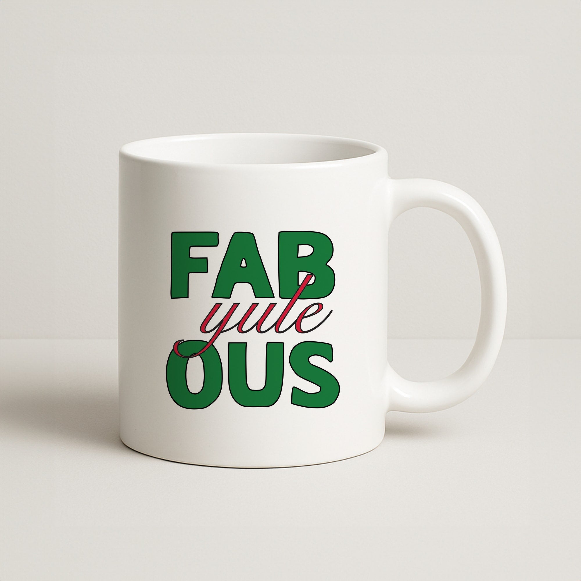 Fab-Yule-Ous Red - Christmas Puns Coffee Mug