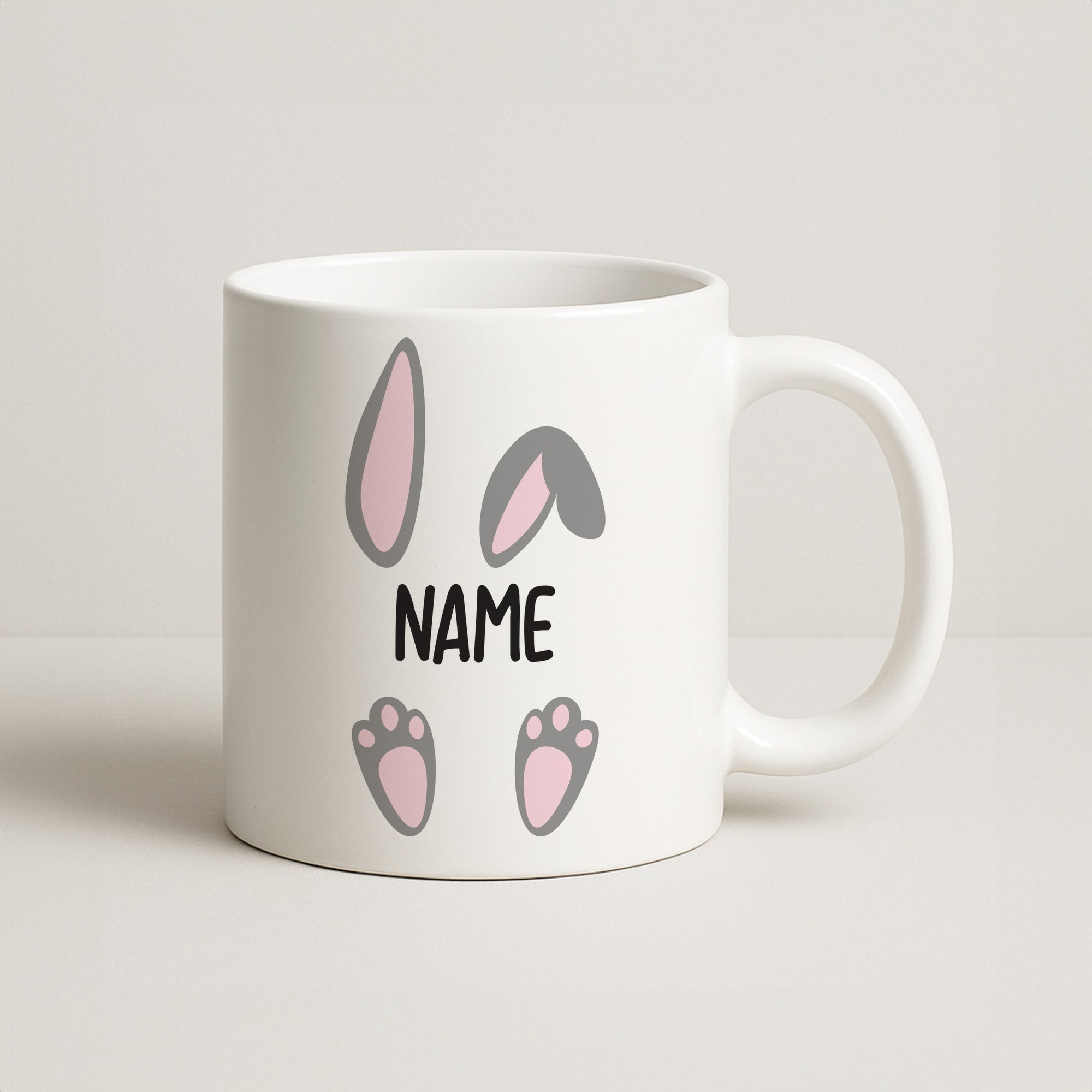 Grey Bunny Personalised Coffee Mug