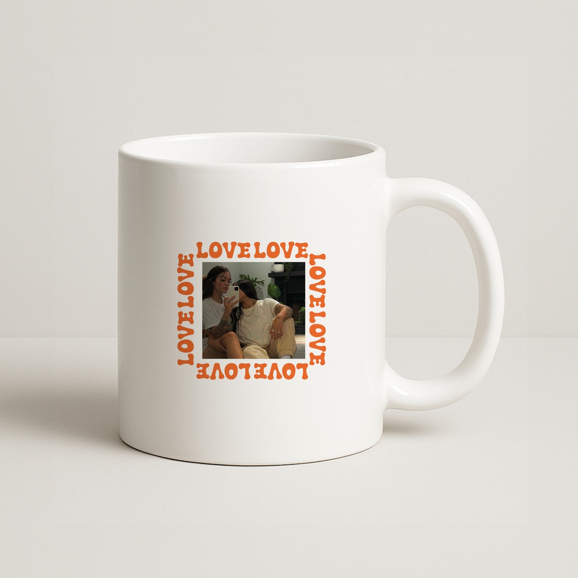 Love, Love, Love - Personalised Couples Coffee Mug