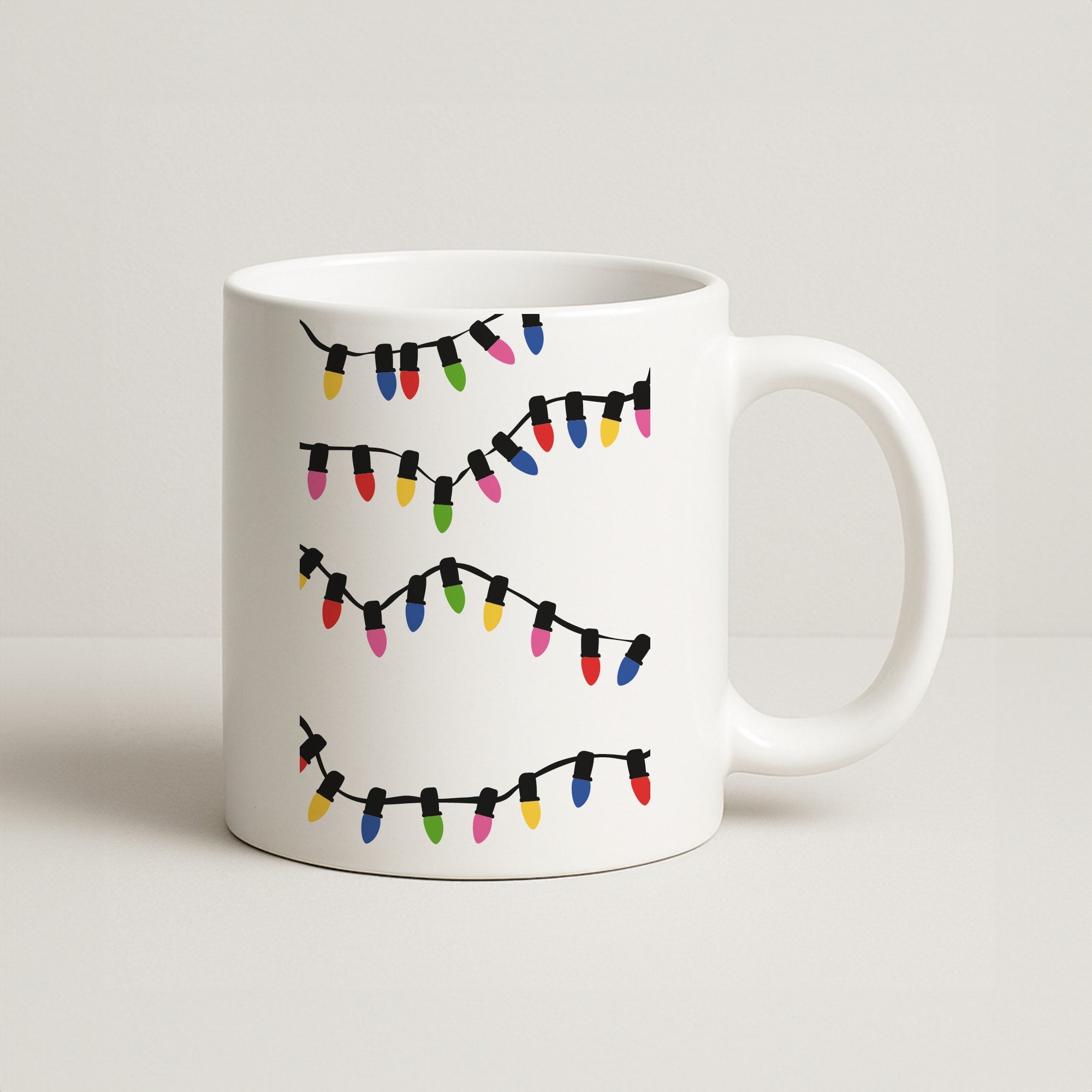 Pink Lights - Christmas Patterns Coffee Mug
