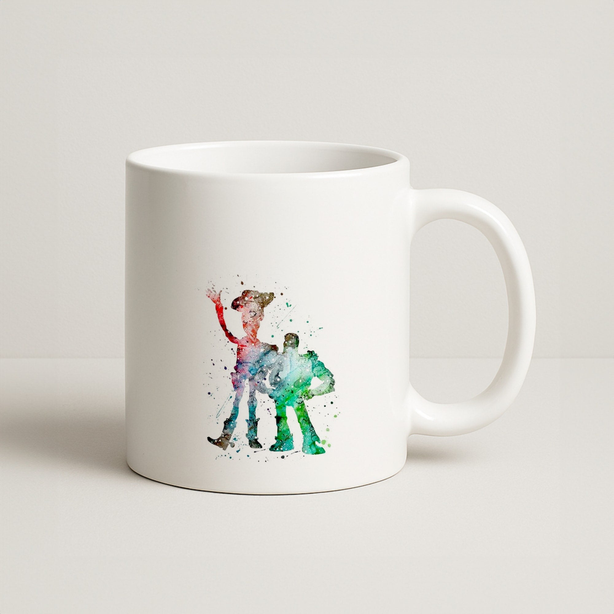 Watercolour Woody & Buzz A Story of Toys Fairytale Coffee Mug