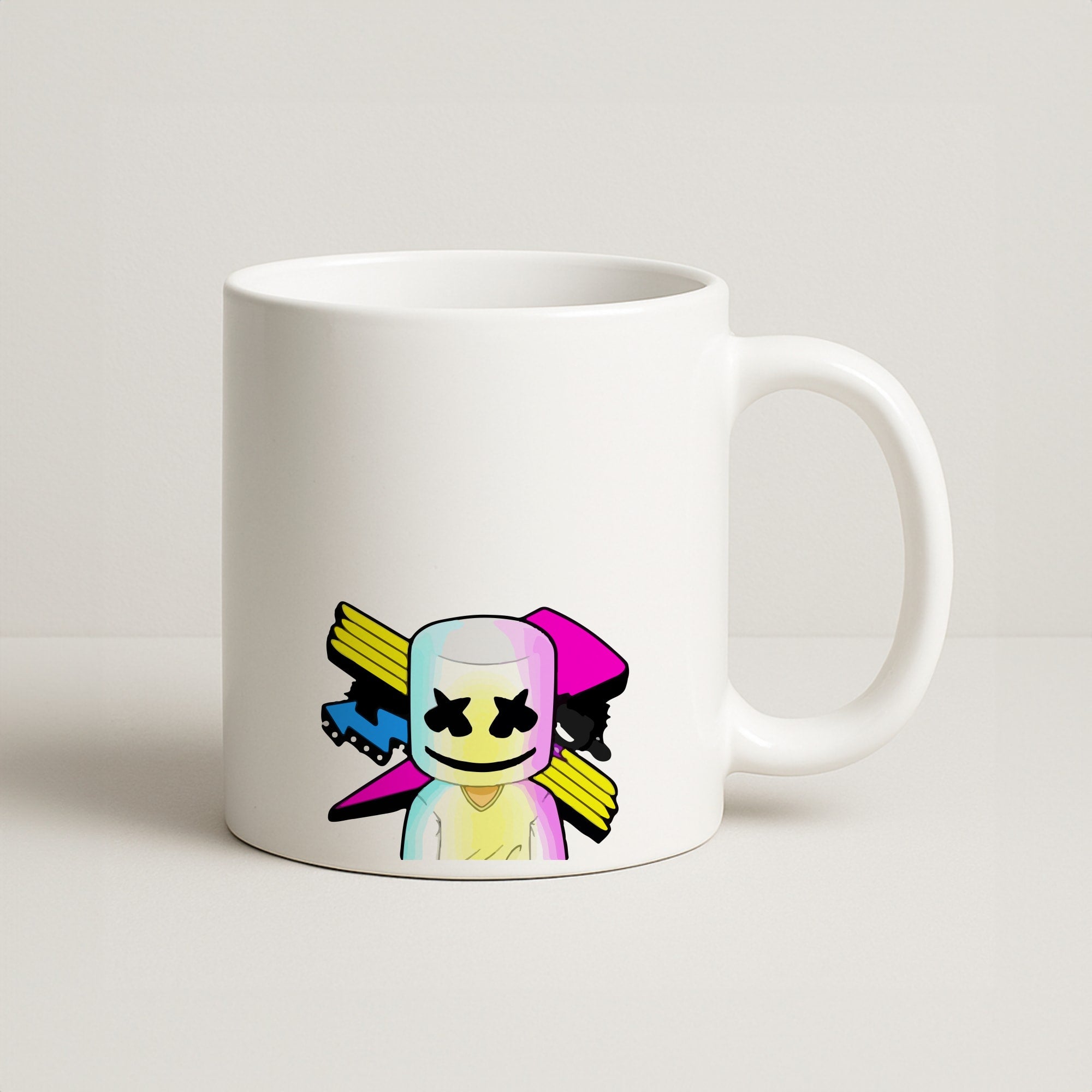 Neon Logo White Helmet DJ Coffee Mug