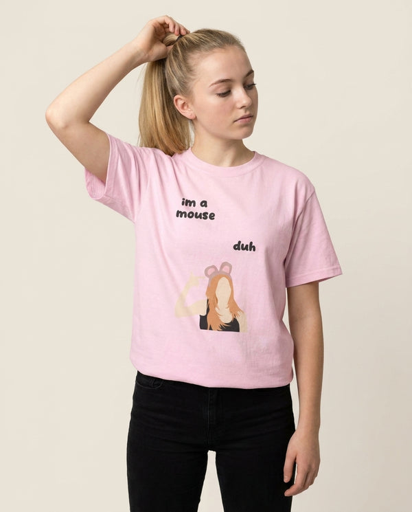 I'm a mouse Halloween - Mean Girls T-Shirt — Pink Front, worn