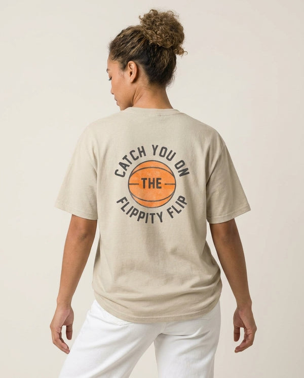 Catch You On The Flippity Flip T-Shirt — Sand Back, worn