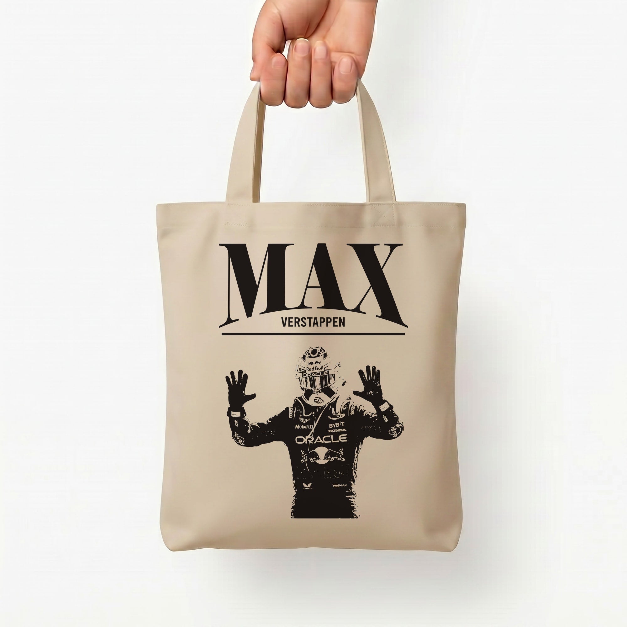 Max Blue And Red Tote Bag — Natural / Small