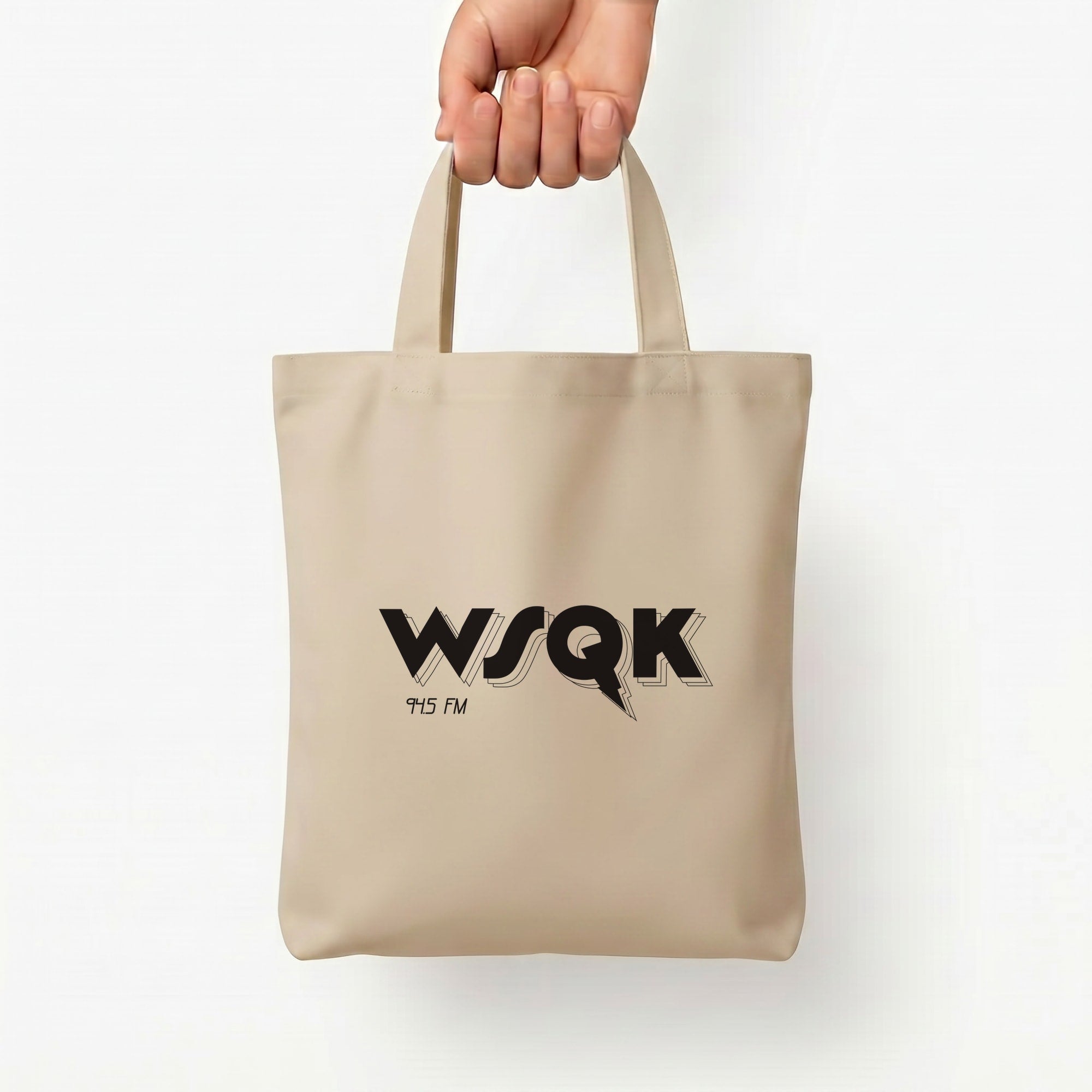 WSQK Radio Tote Bag — Natural / Small