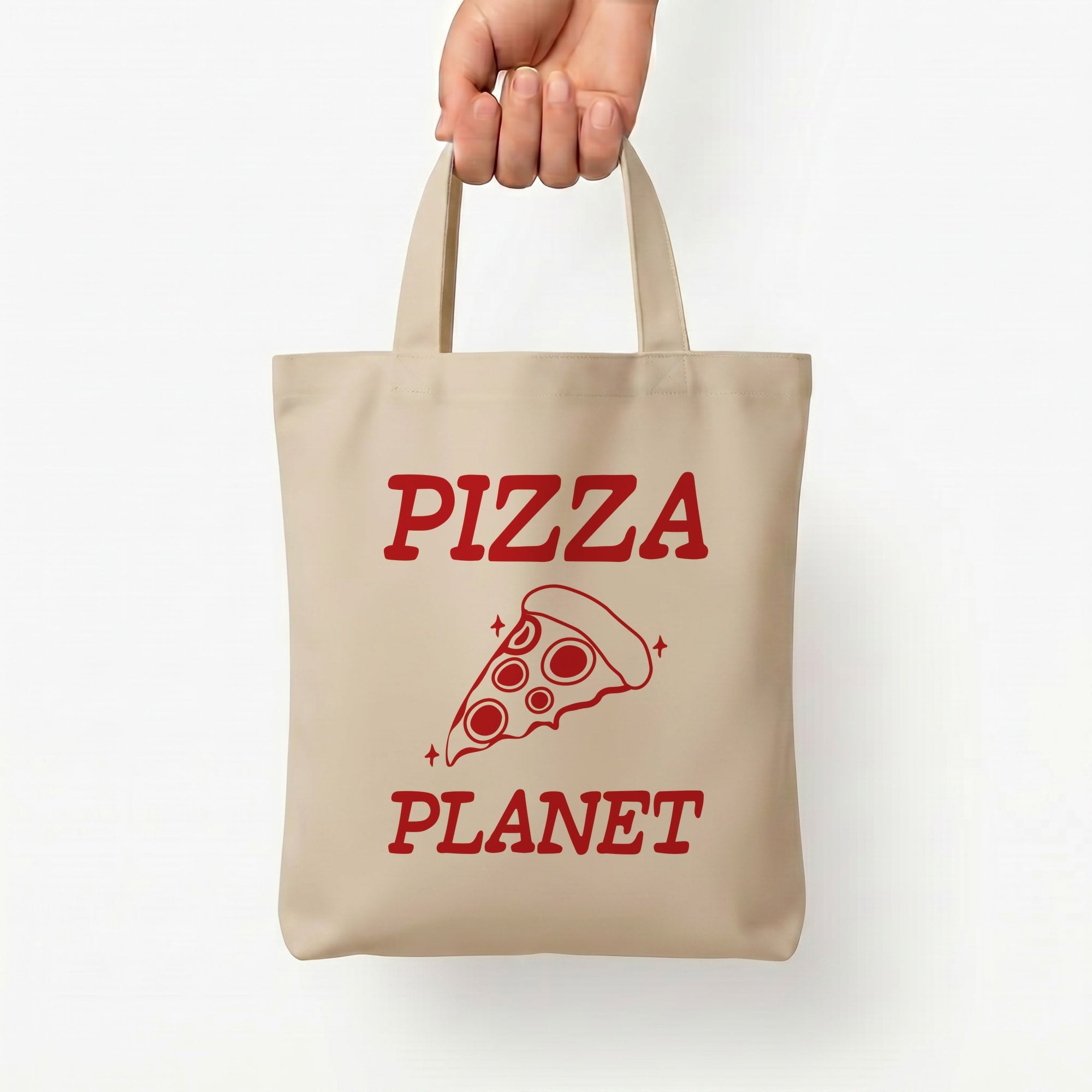 Retro Pizza Planet Tote Bag — Natural / Small