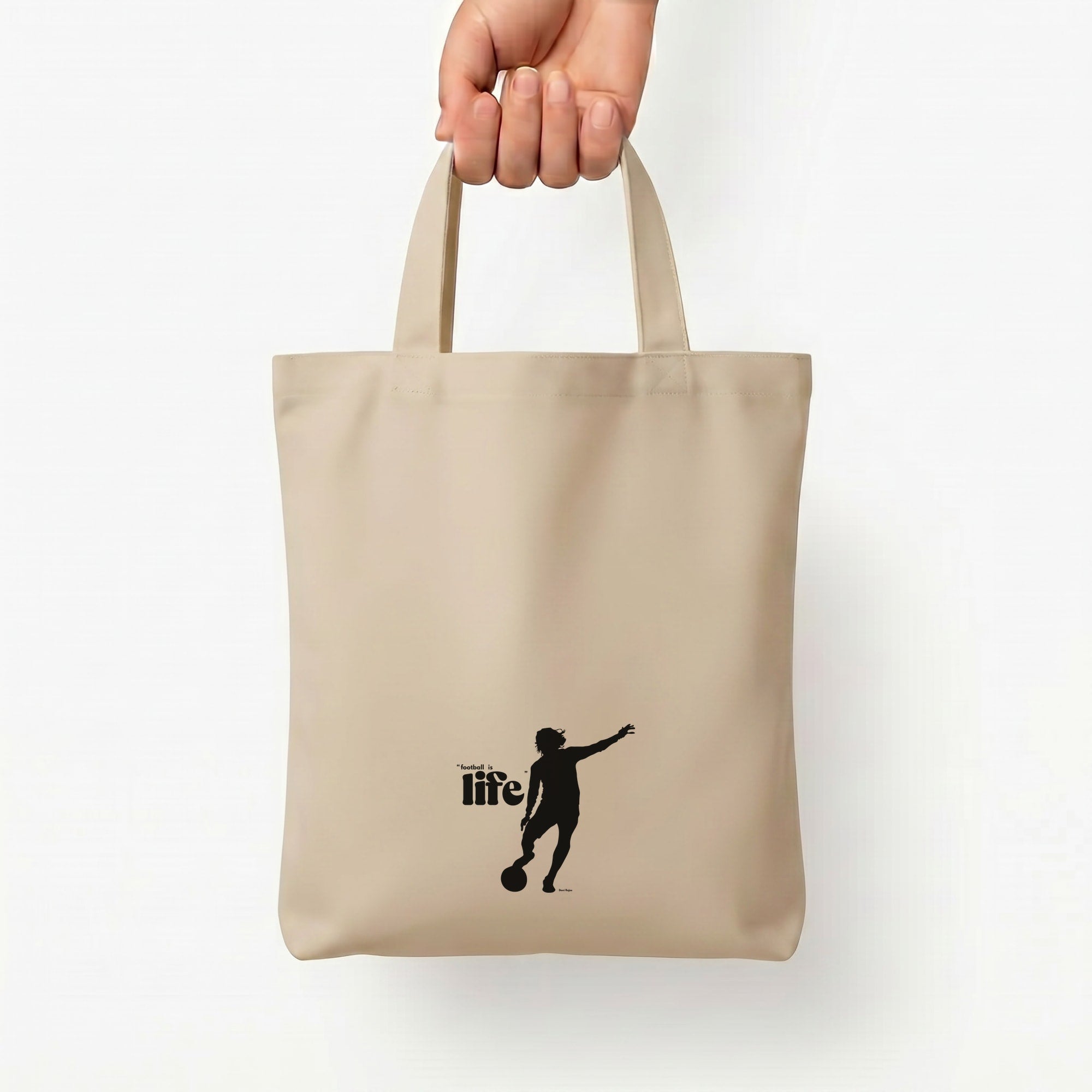 Football Is Life Tote Bag — Natural / Small