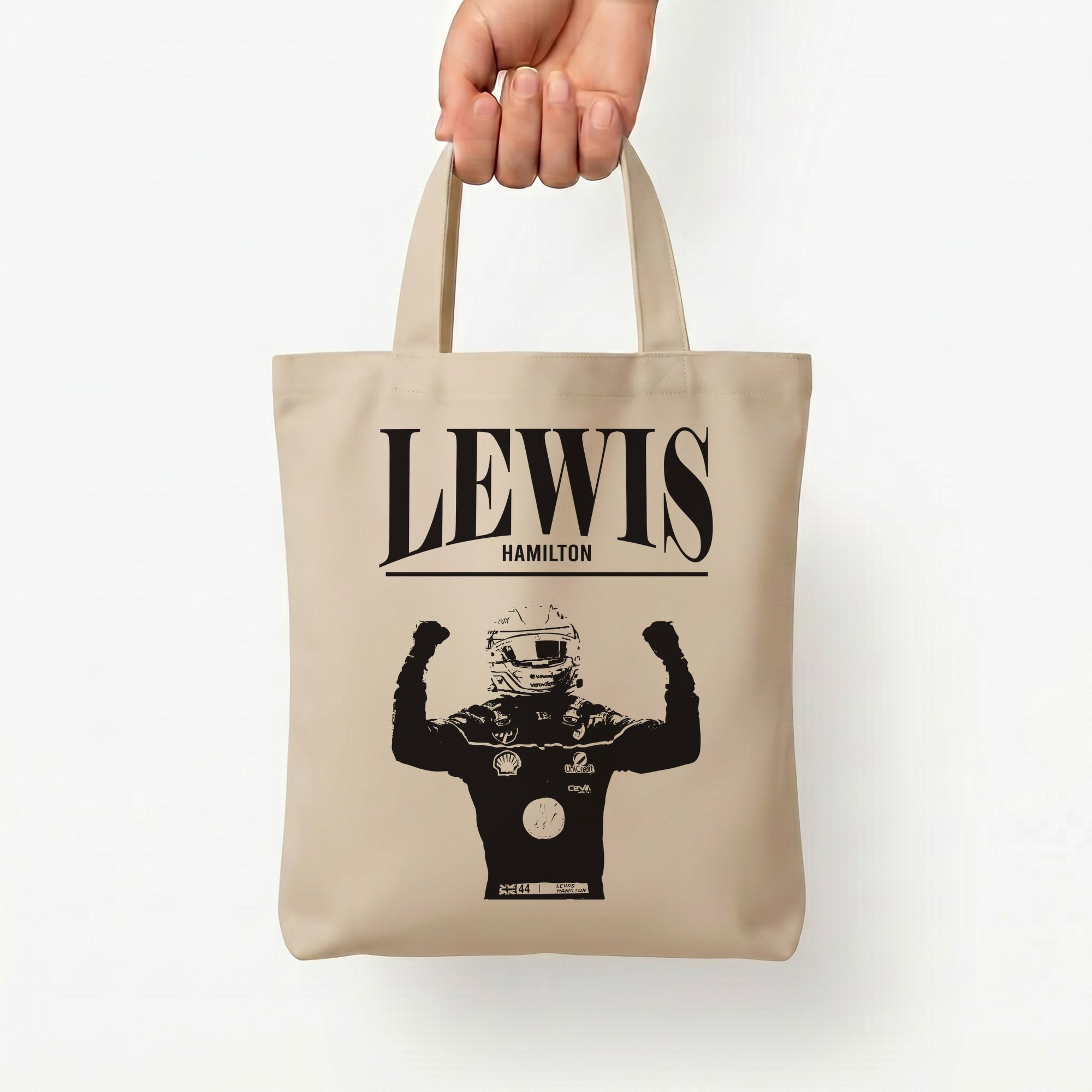 Lewis Red And Gold Tote Bag — Natural / Small