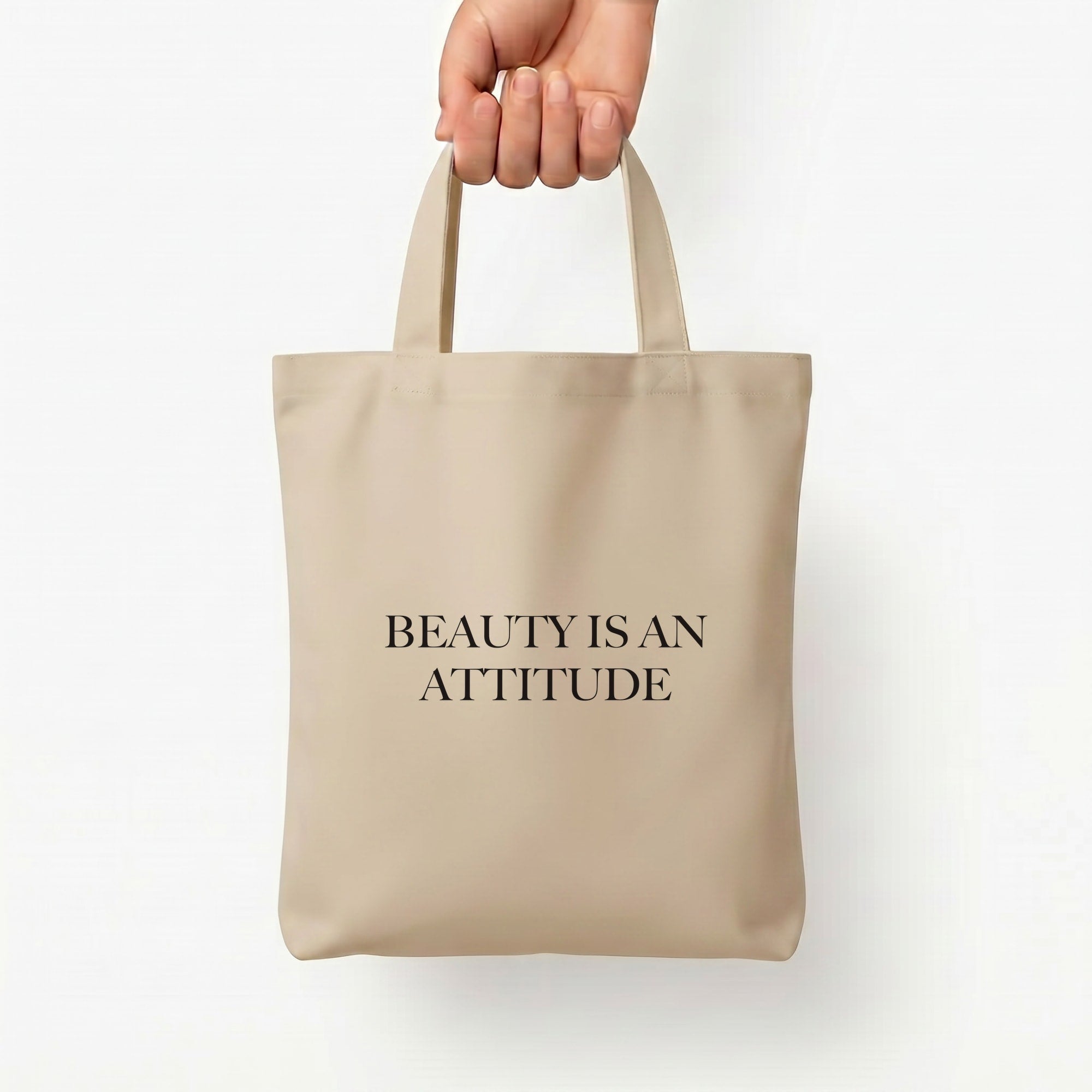 Beauty Is An Attitude - Clean Girl Aesthetic Tote Bag — Natural / Small