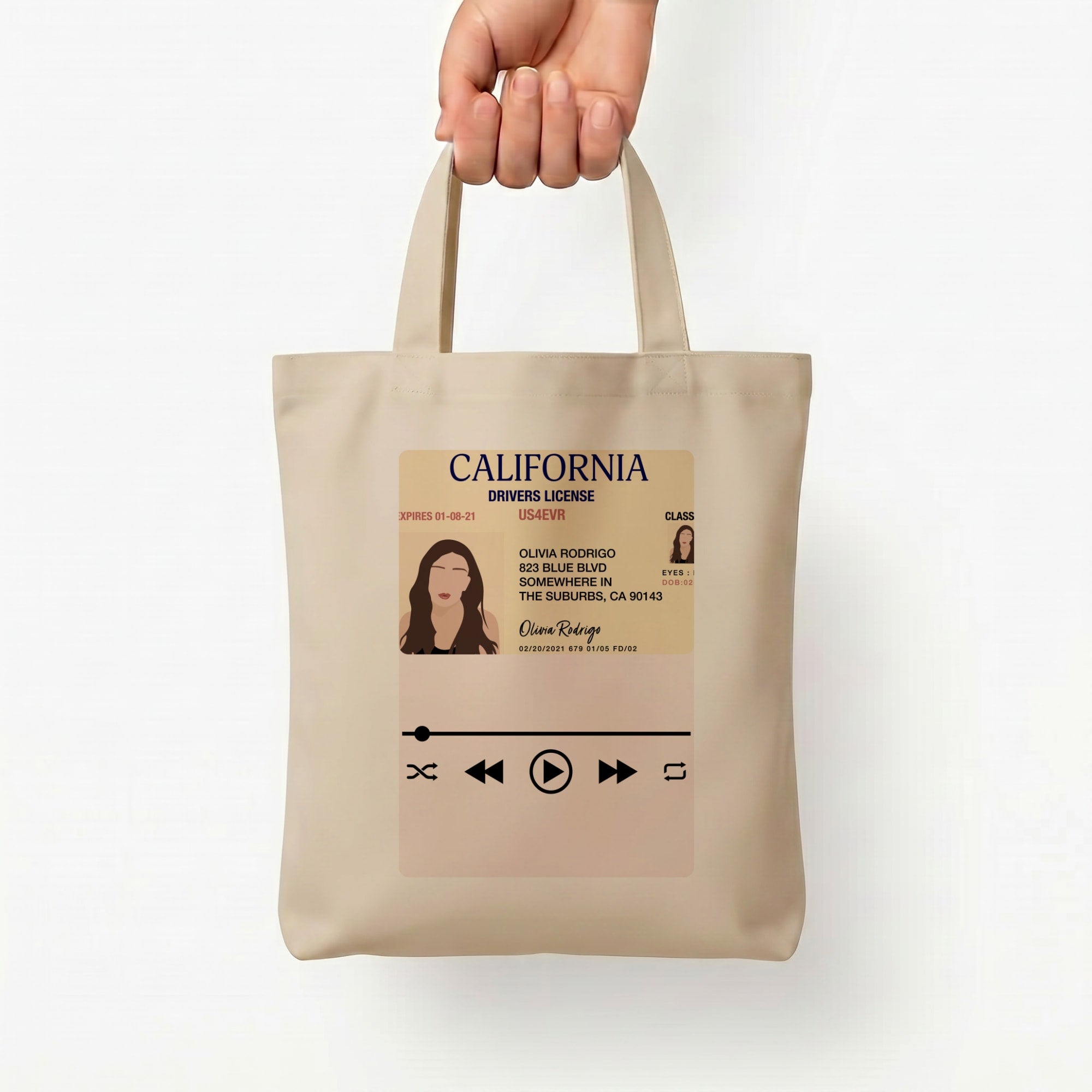 Drivers License - Olivia TikTok Tote Bag — Natural / Small