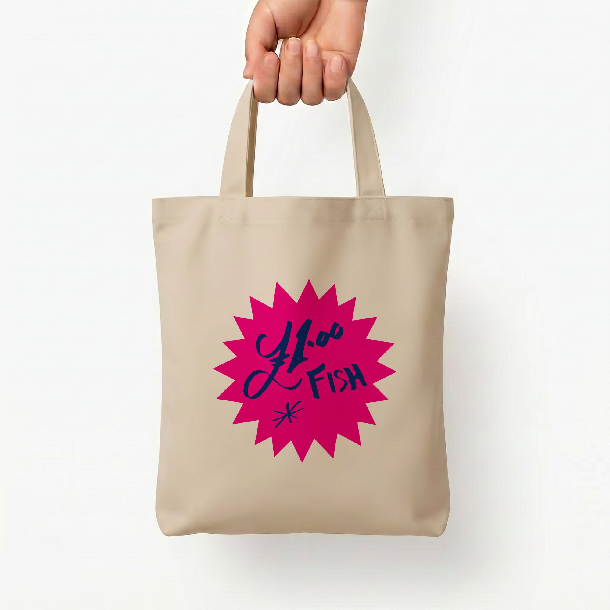 One Pound Fish - British Pop Culture Tote Bag — Natural / Small