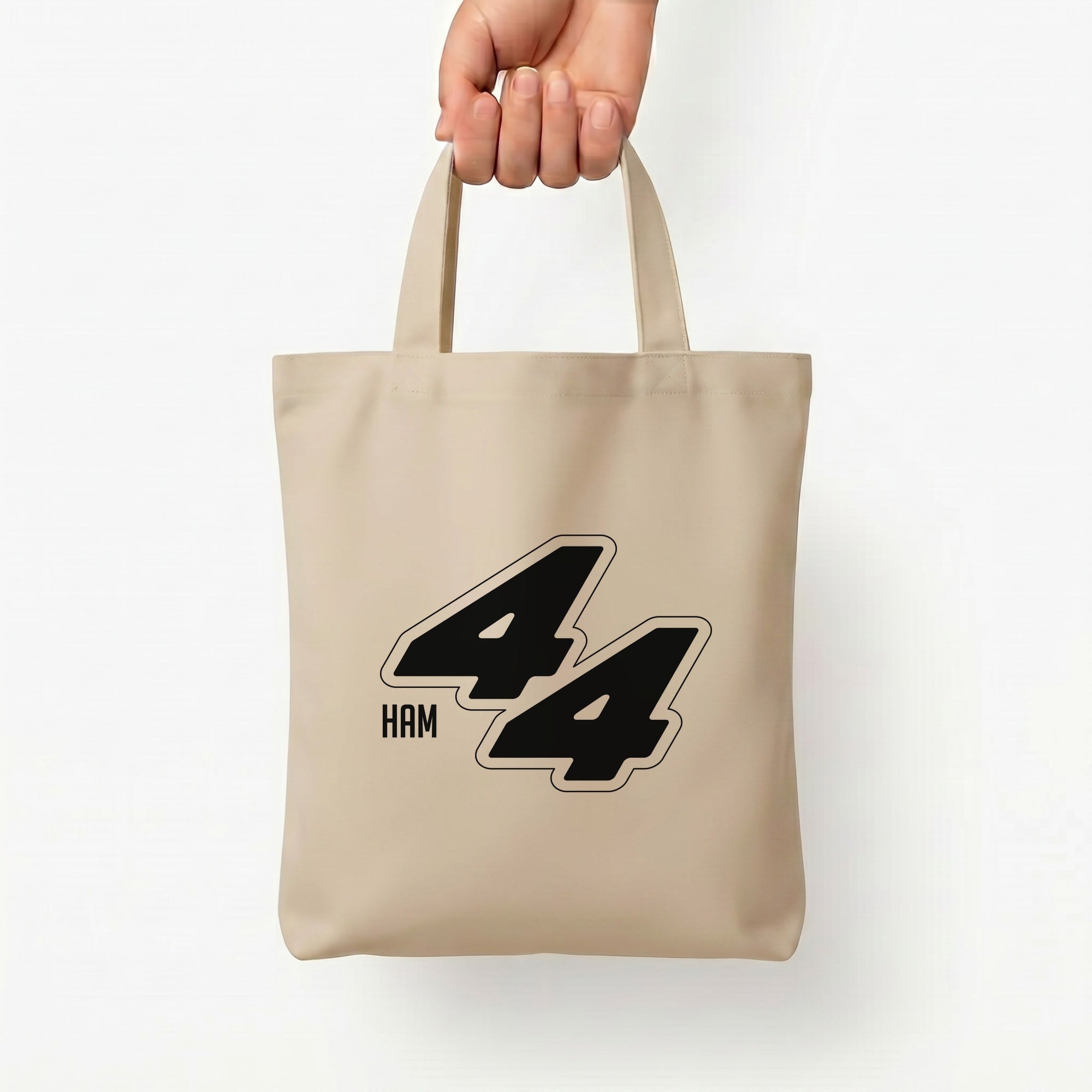 Dark Red Retro 44 Tote Bag — Natural / Small
